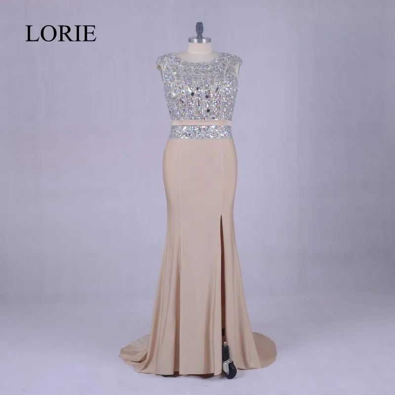 Luxury Rhinestone Mermaid Evening Gowns 2018 Robe Plus Size Bling Champagne Prom Party Formal Long Dresses For Weddings | Свадьбы и