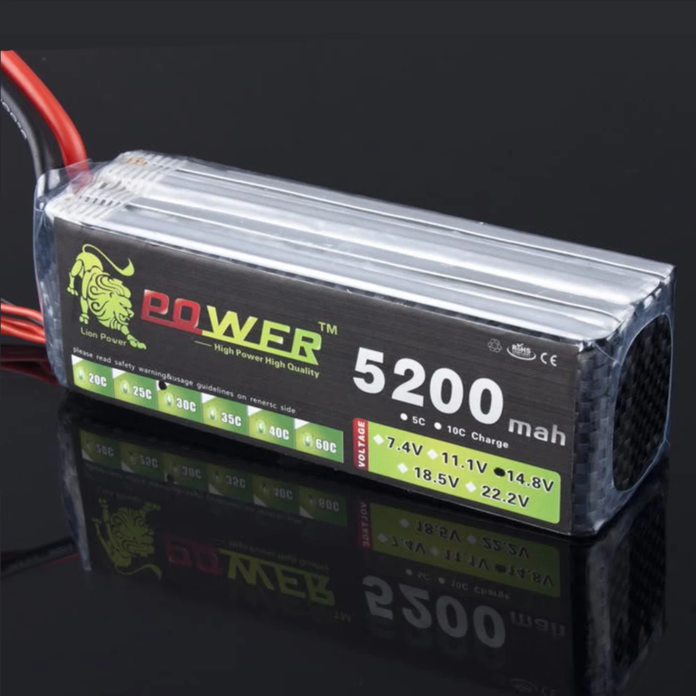 Аккумулятор Lipo с ультравысокой емкостью 14 8 в 5200 мАч 30 35C T/XT60|Детали и аксессуары| |