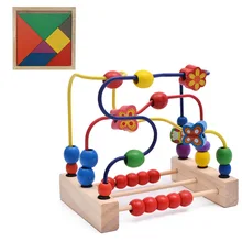 Деревянные игрушка с бисером три линии Цветок Птица круглый шарик рамка раннее образование игрушки детские игрушки