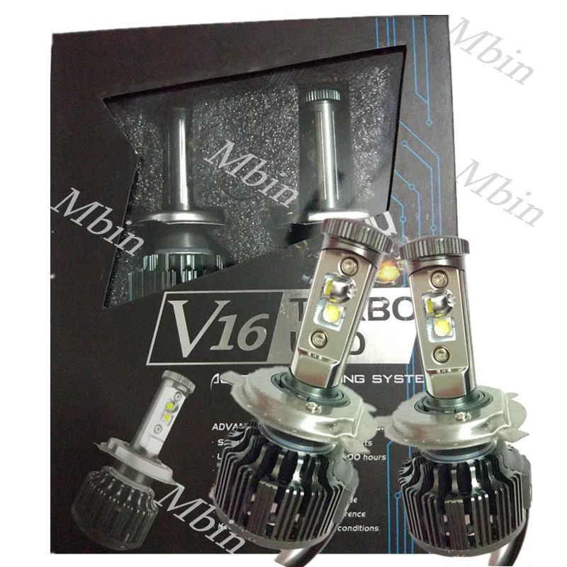 

Dual beam V16 turbo type 80W 8000lm H4 C- LED Driving light front driving bulb Headlight Fog lamp 6000K automobile replacement