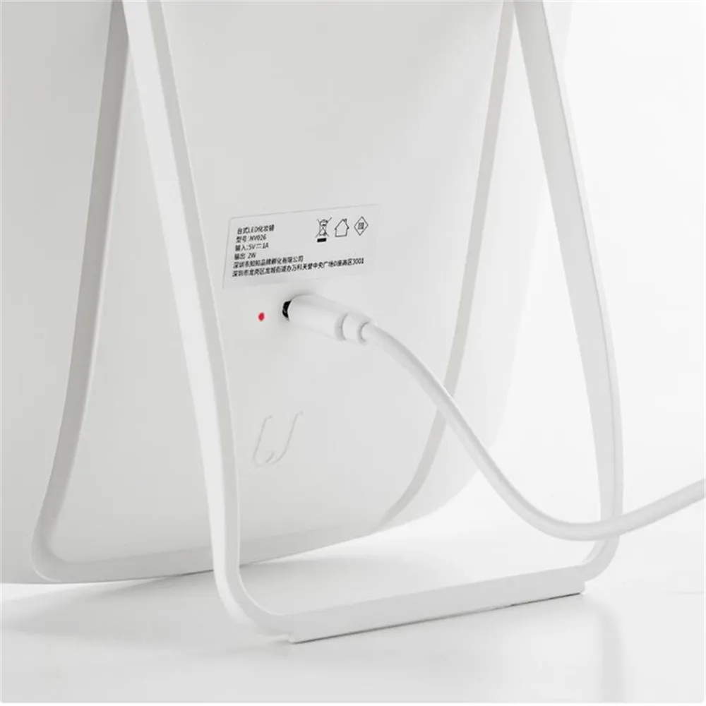 Beste Voor Xiaomi Intelligente draagbare make up spiegel desktop vouwen spiegel met led verlichting lamp slaapzaal voor vrouwen mannen make up tool