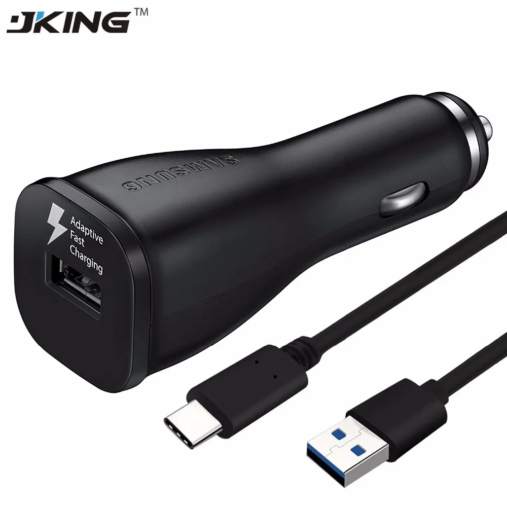 JKing оригинал для Samsung автомобиля Зарядное устройство Quick Charge + 1.2 м Тип c USB кабель