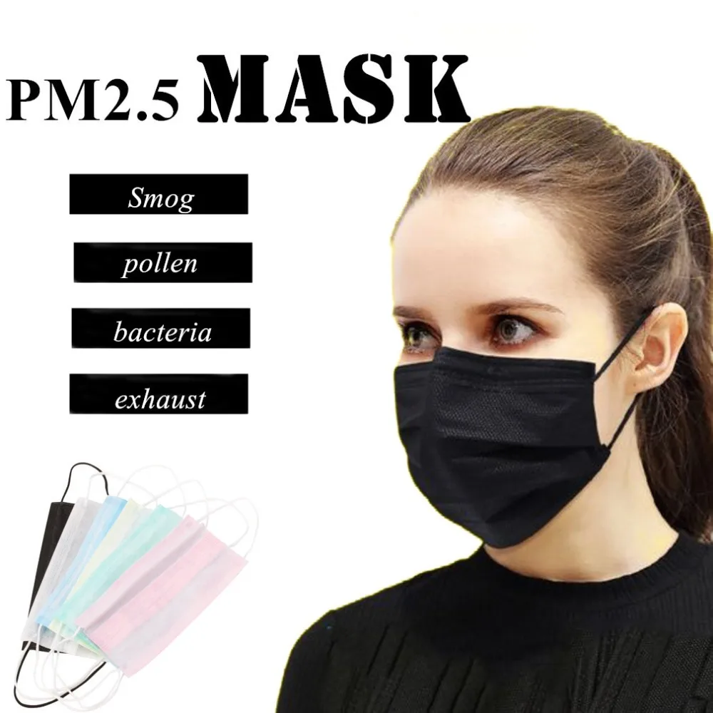 50 шт./упак. одноразовая маска для лица нетканые медицинские стоматологические ушной активированный уголь Анти-пыль лицо хирургические маски