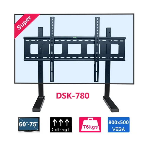 Большой телевизор крепление сверхмощный 60 дюймов-75 дюймов светодиодный ЖК-дисплей большой телевизор крепление Стенд Макс. загрузка 75kgs