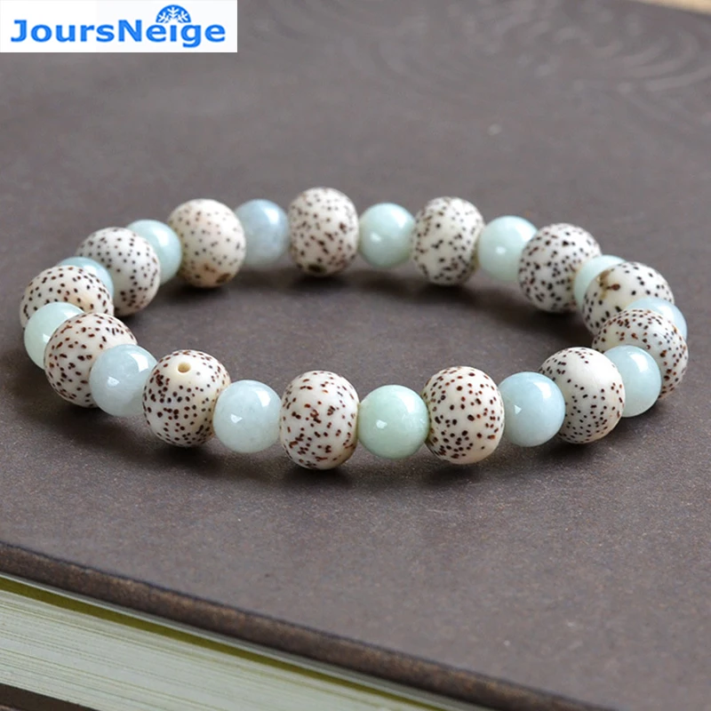 #*Cheap JoursNeige Natural Nepal Xingyue Bodhi Separated Stone Beads Bracelets for Women Men Prayer Mala Jewelry
