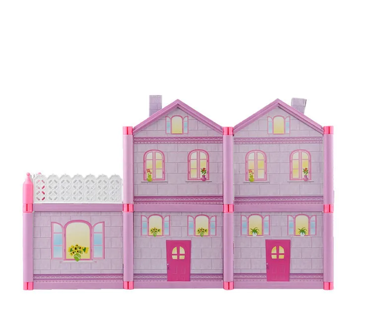 Большой размер миниатюрный кукольный домик игрушки DIY собрать вилла дети играть дома игрушка кукла дома miniaturas casa de bonecas