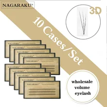 Nagaraku объем отдельные пучки ресниц 10 чехлов Лот 0.07C 2D-6D ручной работы высокого качества натуральные ресницы предварительно сделанные вентиляторы