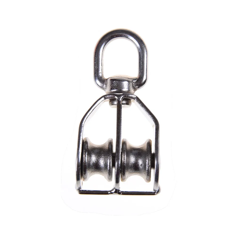 Double Sheave Wire Rope Pulley Block Chain Traction Wheel M15 Durable