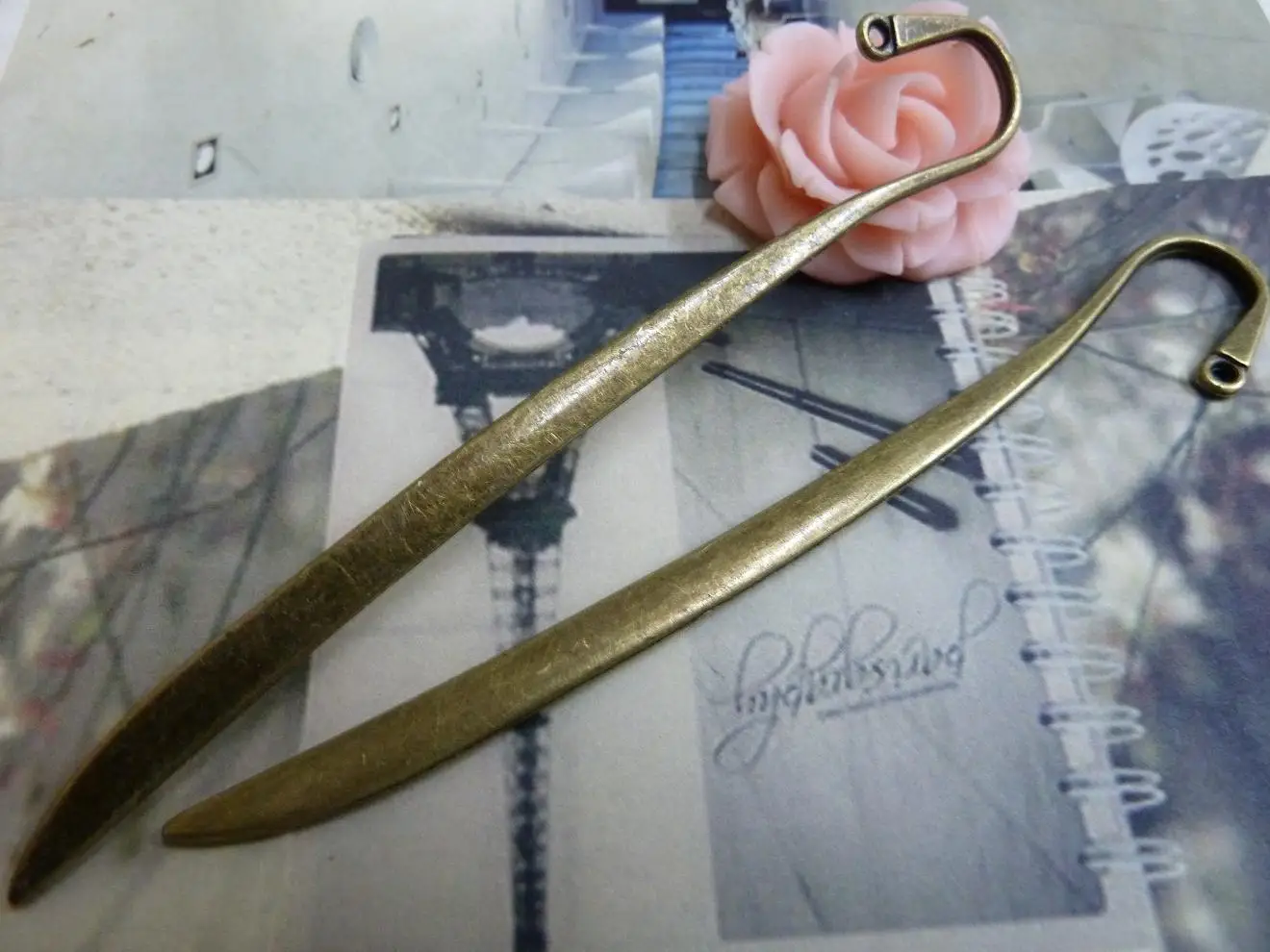 

12pcs 17x120mm ancient bronze glossy Bookmarks Vintage handmade diy accessory