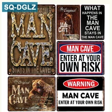 [SQ-DGLZ] человек пещера металлический знак бар декор для стен в винтажном стиле металлические поделки домашний декор живопись таблички художественный плакат