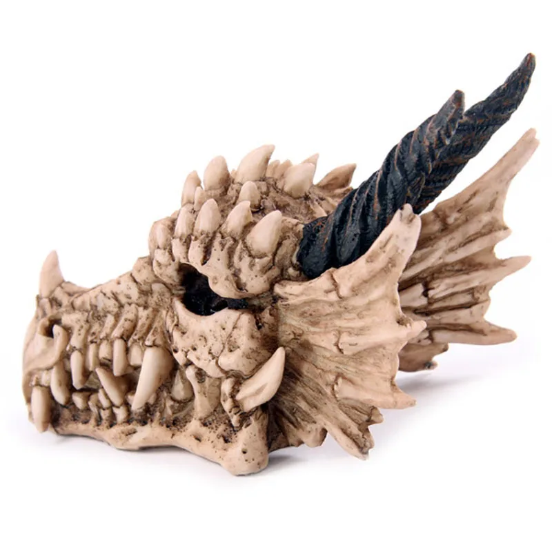 

4Pieces Horned Dragon Piggy Bank Great for Home or Office Dragon Skull Money Box Treasure Trinket Box