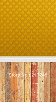 

HUAYI Damask Backdrop Wooden Floor Photography Newborns Props backgrounds 5ftX7ft D-104