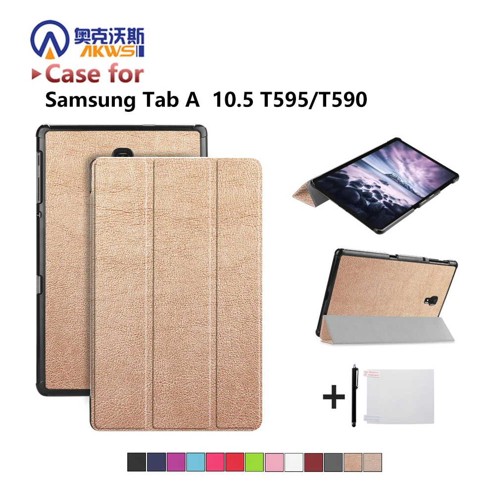 

Walkers Tablet Case for 2018 Samsung Galaxy Tab A SM-T590 SM-T595 T590 T595 Stand Cover for Samsung Tab A2 10.5 PC +gift