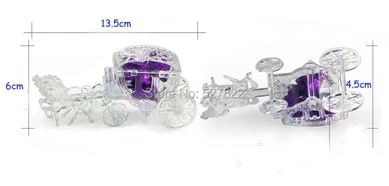 100pcs Fairy Tale Carriage Wedding Favor Box Boxes Carriage Candy Box Gift Box Transparent Boxes with PVC Packing Free Shipping