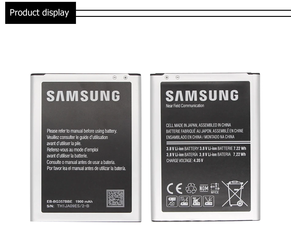 Samsung телефон батарея EB-BG357BBE 1900 мАч для samsung Ace 4 GALAXY Ace стиль LTE SM-G357FZ G357 замена батареи