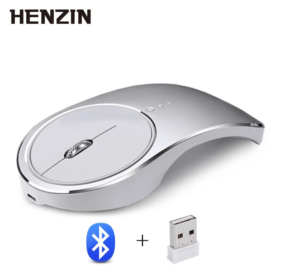 

2018 New Arrival Wireless 2.4Ghz + Bluetooth 4.0 Dual Mode Wireless Mouse 1600 DPI Ultra-thin Ergonomic Portable Optical Mice