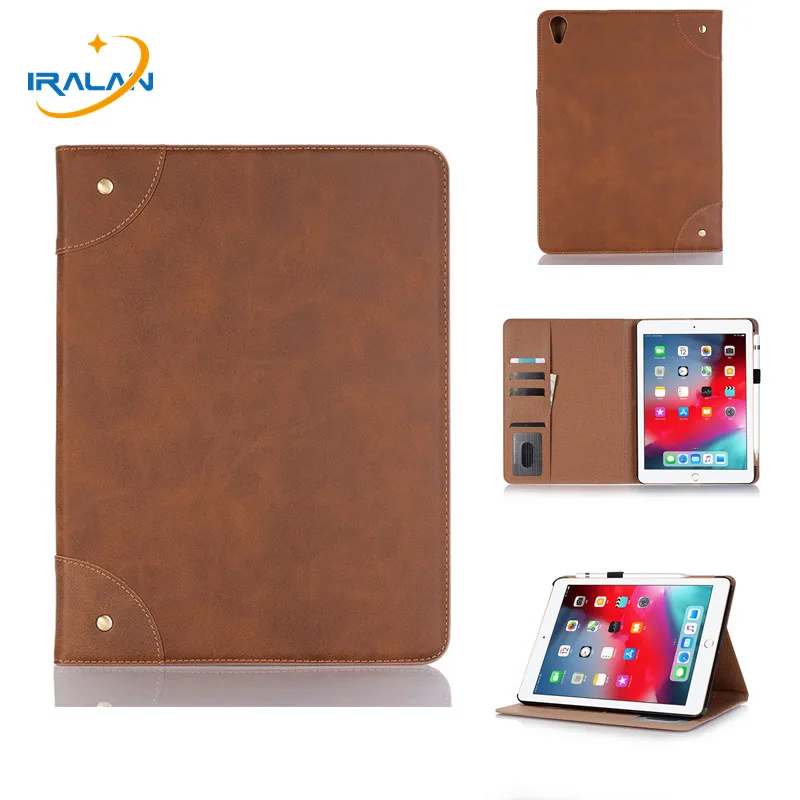 

Retro Book PU Leather Stand Case For New iPad Pro 11 2018 Smart Tablet Protective Cover For Apple iPad Pro 11 inch+Screen+Stylus