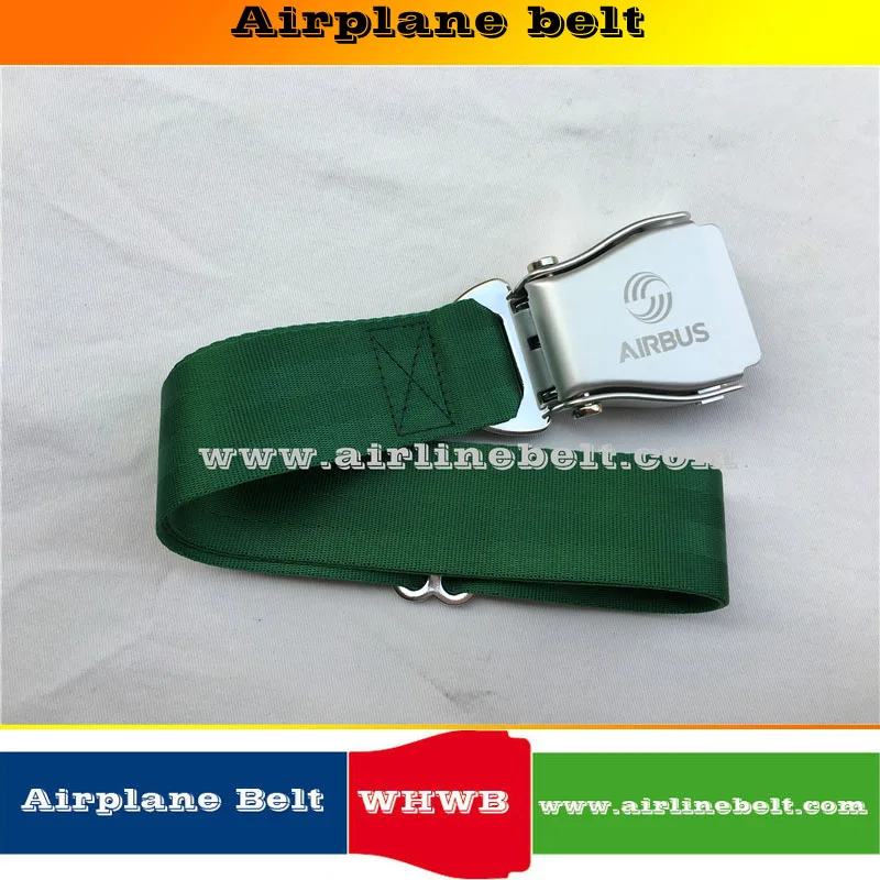 38mm width AIRBUS airplane seat belt buckle nylon belt men's jeans belt with Packing box - Название цвета: Green