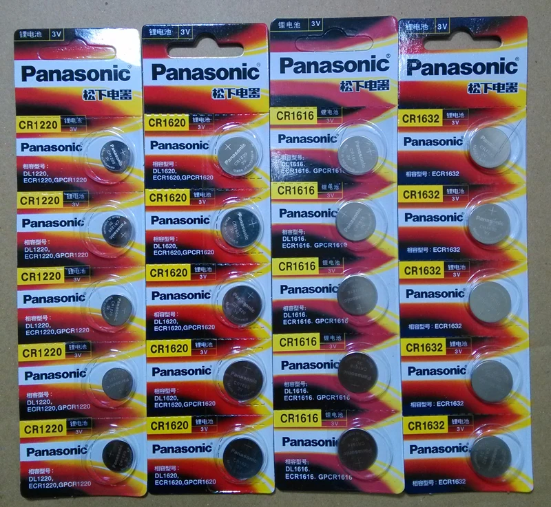 

100PCS/LOT New Original Panasonic CR1220 1220 Button Cell Coin Battery Car Remote Control Electric Alarm 3V Lithium Batteries