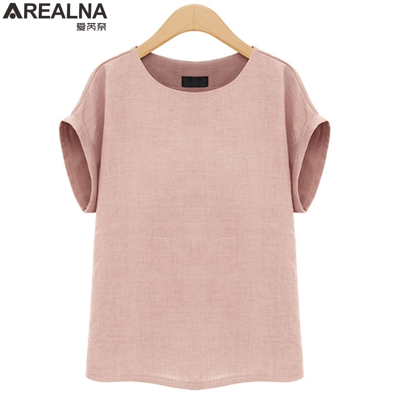 AREALNA 2018 verano Kawaii camiseta Mujer tops Harajuku BasicT-Camisetas Mujer Casual suelta camiseta femenina talla grande 5XL