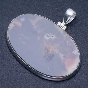 

Natural Huge Scenic dendritic agate Punk Style 925 Sterling Silver Pendant 2 1/4" Q1223