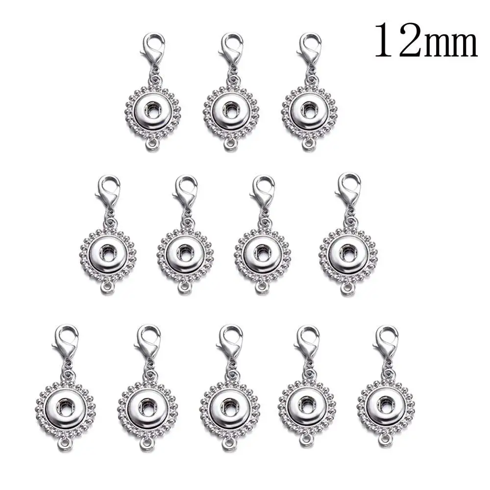 12pcs/lot Basical DIY Snap Button 12mm/18mm Interchangeable Snaps Button Base Charm For Snap Bracelets Necklaces Jewelry Making 