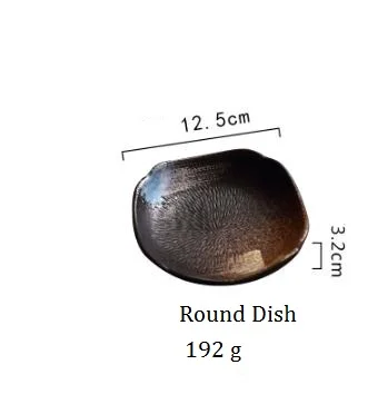 NIMITIME японский стиль личность керамики под глазурью пламя печи Керамическая пиала для риса еда блюдо длинная пластина комплект столовой посуды - Цвет: Round Dish