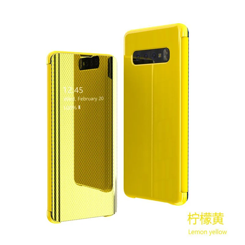 Умный чехол для samsung S10, чехол S10 Plus, зеркальный флип, PU Кожаный противоударный чехол для samsung Galaxy S10 Plus S10E, Coque Capa