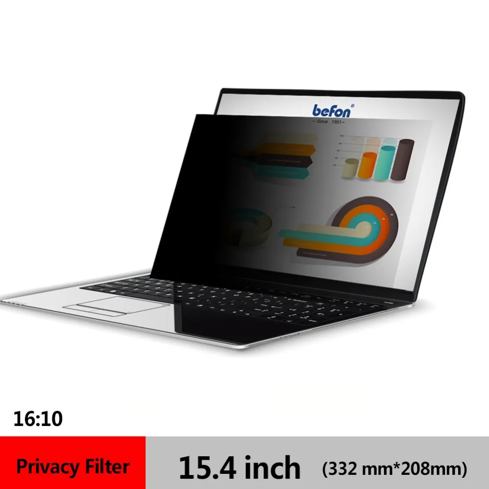 En Ligne Befon 15.4 pouce Ordinateur Portable Filtre de Confidentialité pour Écran Large 1610 Aspect Ratio Anti éblouissement Écrans De Protection film (332mm * 208mm)