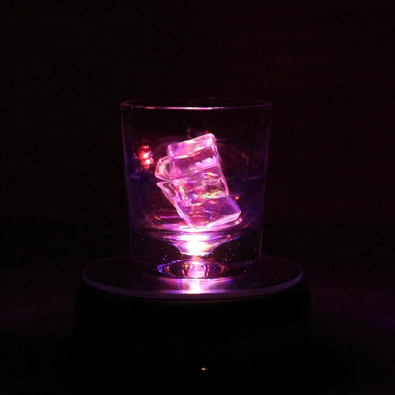 New 7 LED 4'' Unique Rotating Crystal Display Base Stand White Light W/AC Adapter