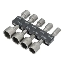 9PC Hex Socket Set 1/4" Bit Adapter Chromium Vanadium Steel 1/4" Hex Shank Power Nut Driver Drill Bit Set Dopsleutelset