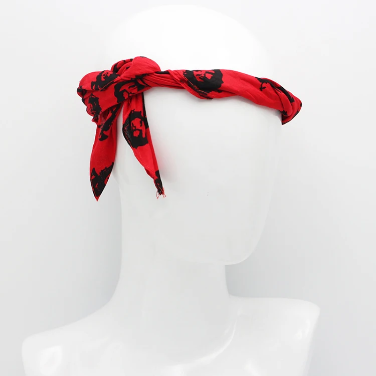 Cotton Bandana Men Red Che Guevara Squares Neck Scarf Women Hiphop Headband Handkerchief Headwear barbour scarf mens