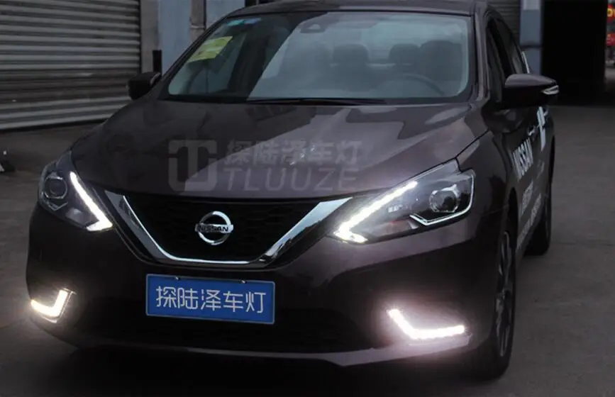 Автомобильные фары для Sylphy sentra год светодиодный DRL ходовые огни Биксеноновые Противотуманные фары ангельские глазки авто