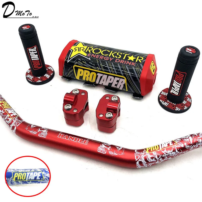 Handlebar For PRO Taper Pack Bar 1-1/8" Handle bar Pads Grips Pit Pro Racing Dirt Pit Bike Motorcycle CNC 28.5mm Adapter