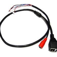 Система Скрытого видеонаблюдения IP сети Камера модуль печатной платы видео кабель питания, 60 см в длину, RJ45 Женский& DC с разъемами «Мама» и «папа» с терминалы