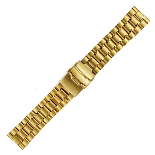 Нержавеющая сталь часы ремешок для seiko 16 мм 18 мм 20 мм 22 мм Для мужчин Для женщин металлический ремень петли на запястье браслет серебристый, черный золото+ Булавки - Цвет ремешка: Gold