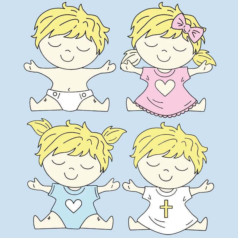 

Kids Boy Girl Metal Cutting Dies Stencils New for DIY Scrapbooking Photo Album Decorative Embossing Paper Card Crafts Die Cut
