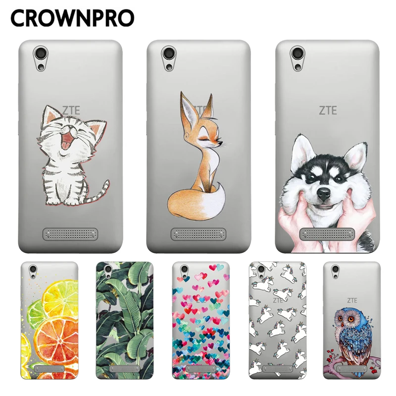 

CROWNPRO Soft Silicone ZTE Blade X3 T620 Case Cover Color Painting Case 5.0" ZTE Blade D2 A452 Phone Cases TPU