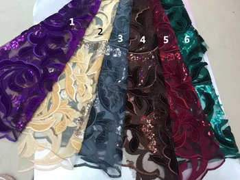 

beautiful sequins African embroidered Lace Fabric High Quality L-10776 embroidered Tulle Fabric