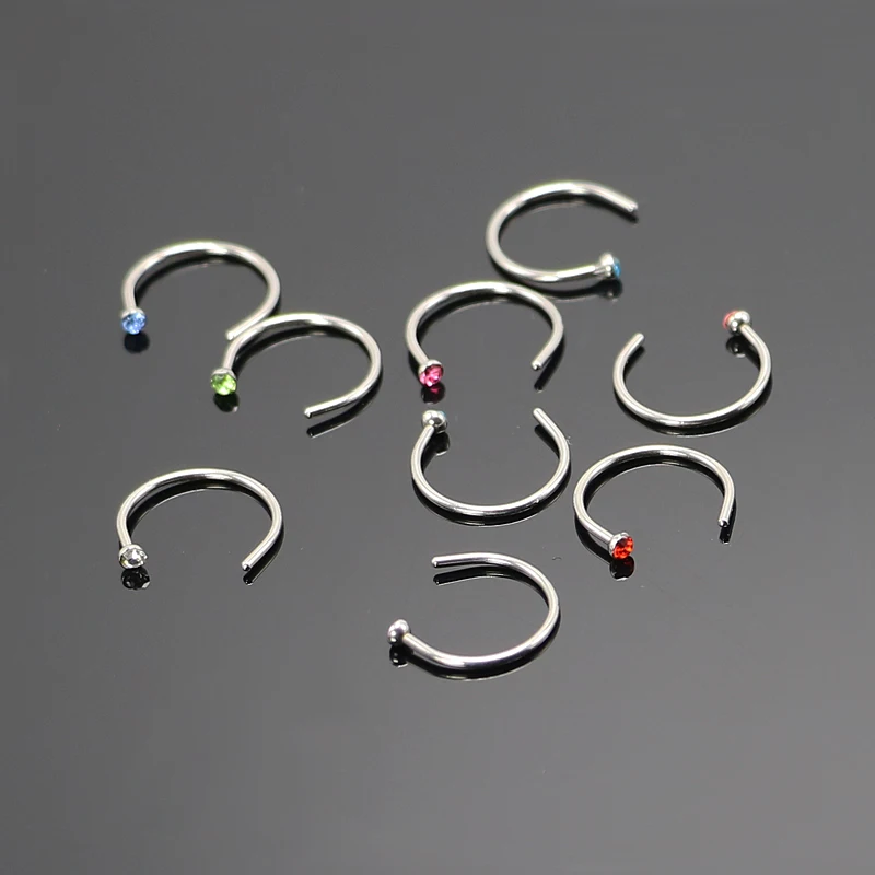 Кольца для носа и шпильки 10 мм 5 шт.|hoop nose rings|nose rings and studsnose ring |