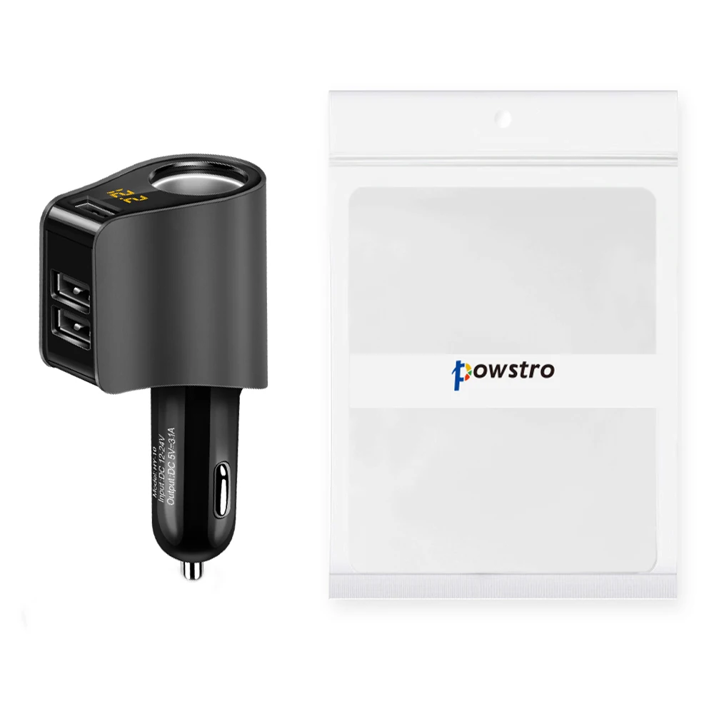 Powstro HY10 3.1A 3 USB Автомобильное зарядное устройство Быстрая зарядка для телефона зарядное устройство адаптер с Volmeter Прикуриватель разъем для 12-24 В автомобиля SU