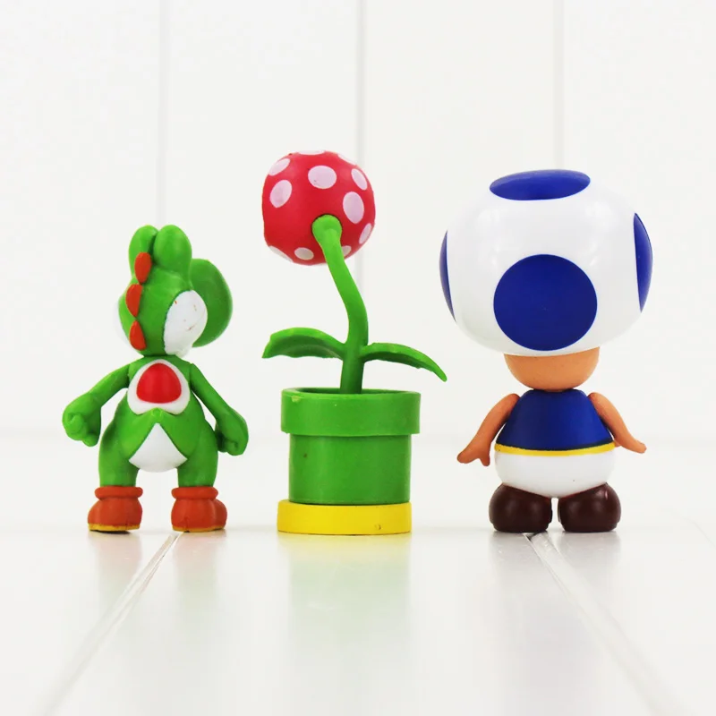 7pcs/lot 6-8cm Anime Super Mario Bros Luigi Flower Petey Piranha Mushroom Toad PVC Action Figure Model Toys Kids Doll 7pcs/lot 6-8cm Anime Super Mario Bros Luigi Flower Petey Piranha Mushroom Toad PVC Action Figure Model Toys Kids Doll