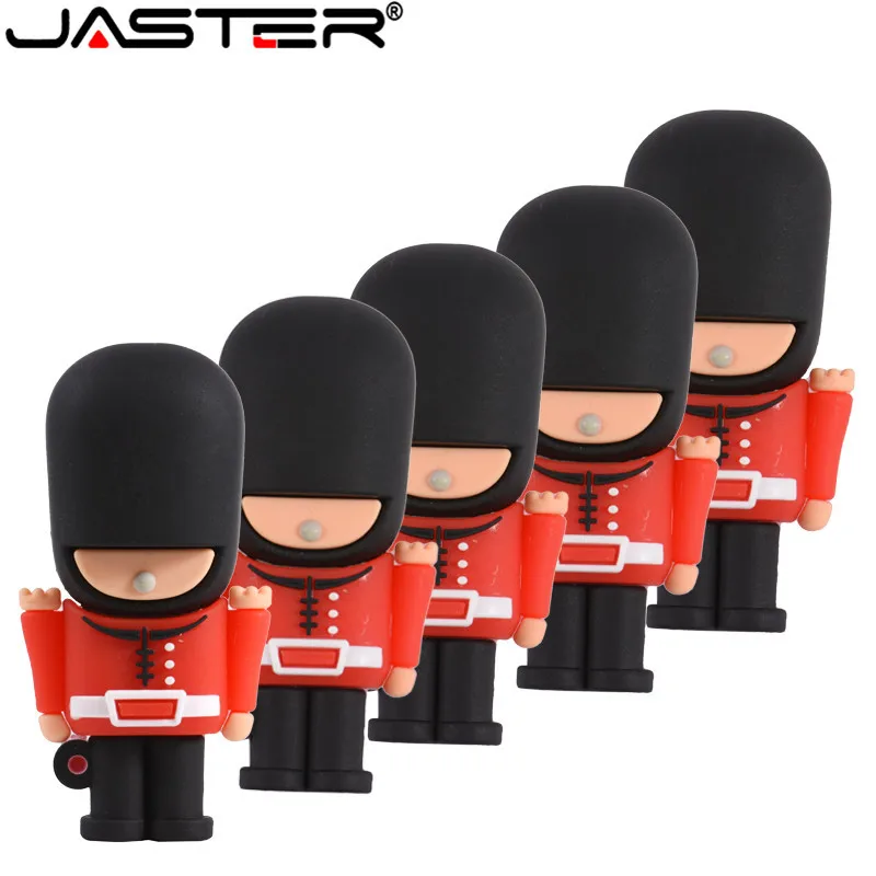 

New Hot USB Flash Drive Pendrive Handsome British Guard Cartoon Pen Drive 4GB 8G 16G 32G 64GB Usb 2.0 Memory Stick Free Shipping
