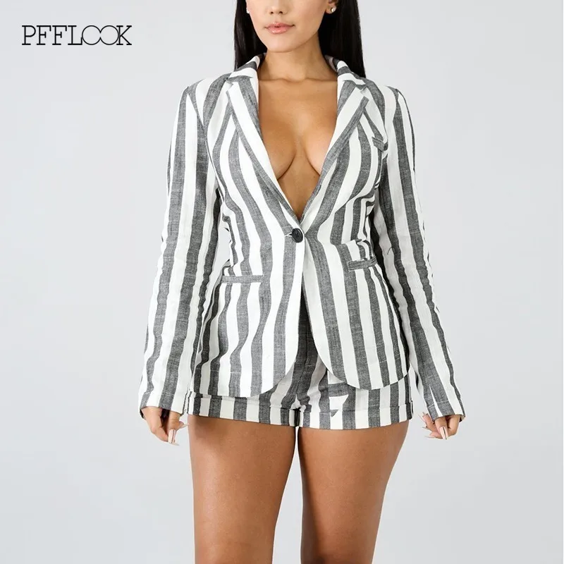 PFFLOOK летний комплект из двух предметов хлопка и льна 2019 Повседневная Женская