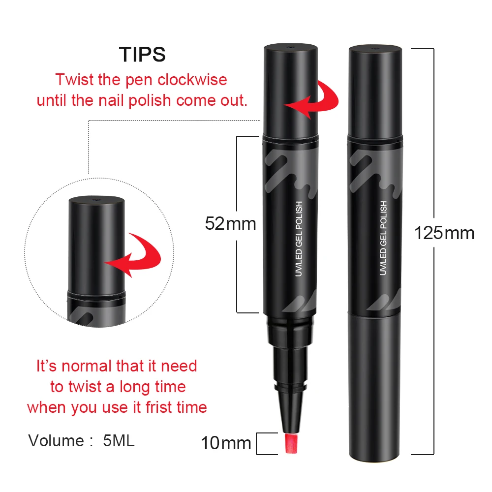 LKE 3 Step Nail Gel Art Semi Permanent UV Hybrid Nail Gel Polish Nail Varnish Brush Pen Soak Off 10 seconds fast drying