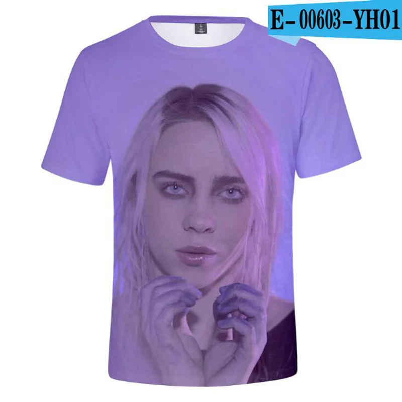 В Стиле Хип-хоп, модная фирменная одежда Billie Eilish Мужская 3D футболка, женская уличная Повседневная футболка с коротким рукавом, Homme Camiseta Hombre - Цвет: 006