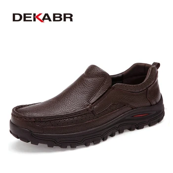 DEKABR 2020 Flats New Arrival Authentic Brand Casual Men Genuine Leather Loafers Shoes Plus size 38