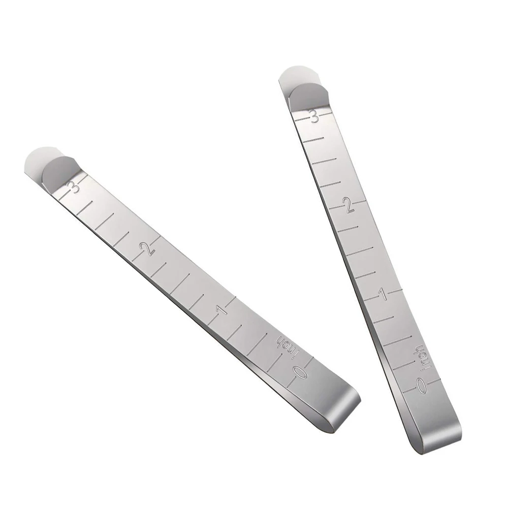 

1/2pcs Metal Sewing Crimping Clip 3in Stainless Steel Hemming Clips Measurement Ruler Quilting Supplies for Marking Accessories