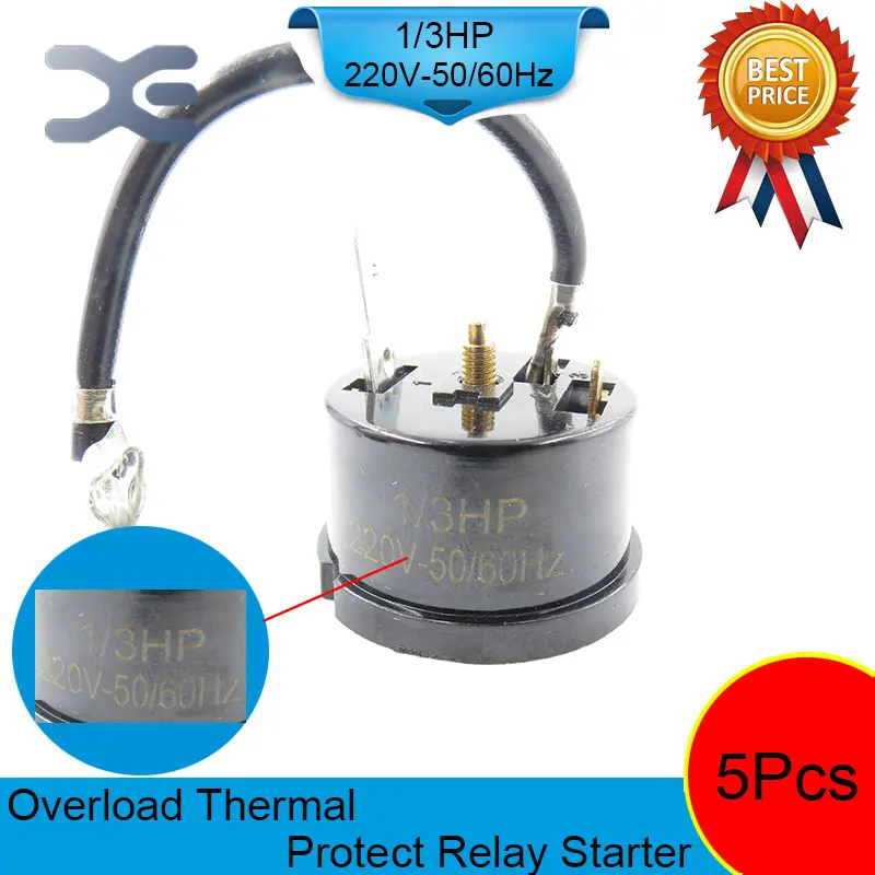 5PCS Overload Protector Refrigerator 1/3 HP Compressor For Refrigerator