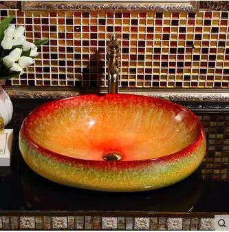 

On the oval POTS ceramic art basin bathroom sinks the sink basin sink
